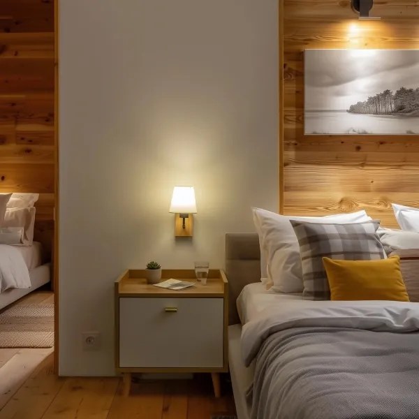 Brilagi - Fali lámpa NUBILA WOOD 1xE27/25W/230V tölgy/fehér