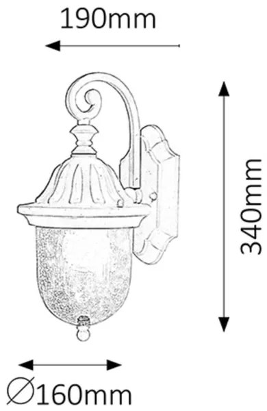 Rabalux 8388 - Kültéri fali lámpa SYDNEY 1xE27/60W/230V