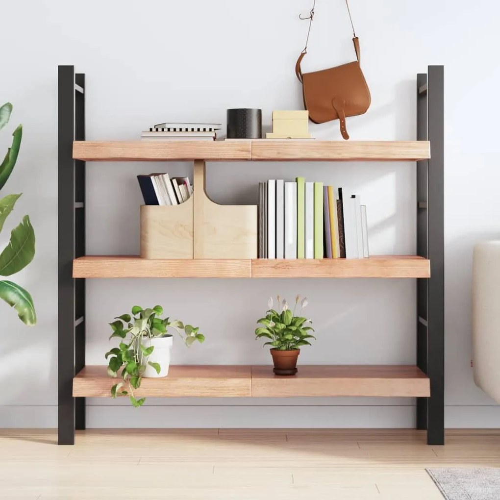 világosbarna kezelt tömör tölgyfa fali polc 120 x 40 x (2-6) cm