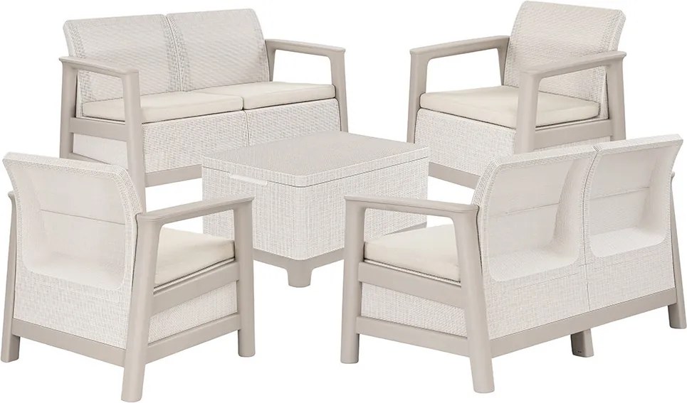 Scandi Box max linea duo kerti bútor szett jute tárolós asztallal