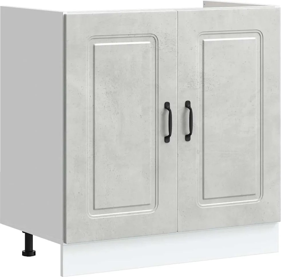 vidaXL Mosogató aljzat szekrény Kalmar betonszürke 80x46x81,5 cm