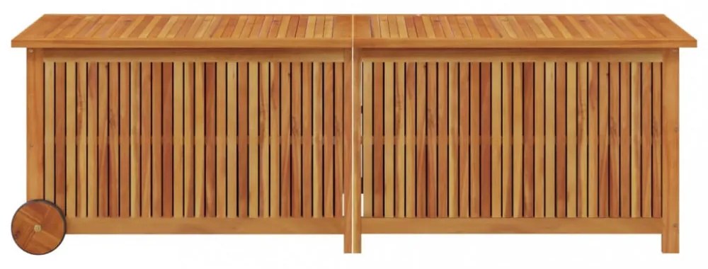 tömör akácfa kerti tárolóláda kerekekkel 150 x 50 x 58 cm