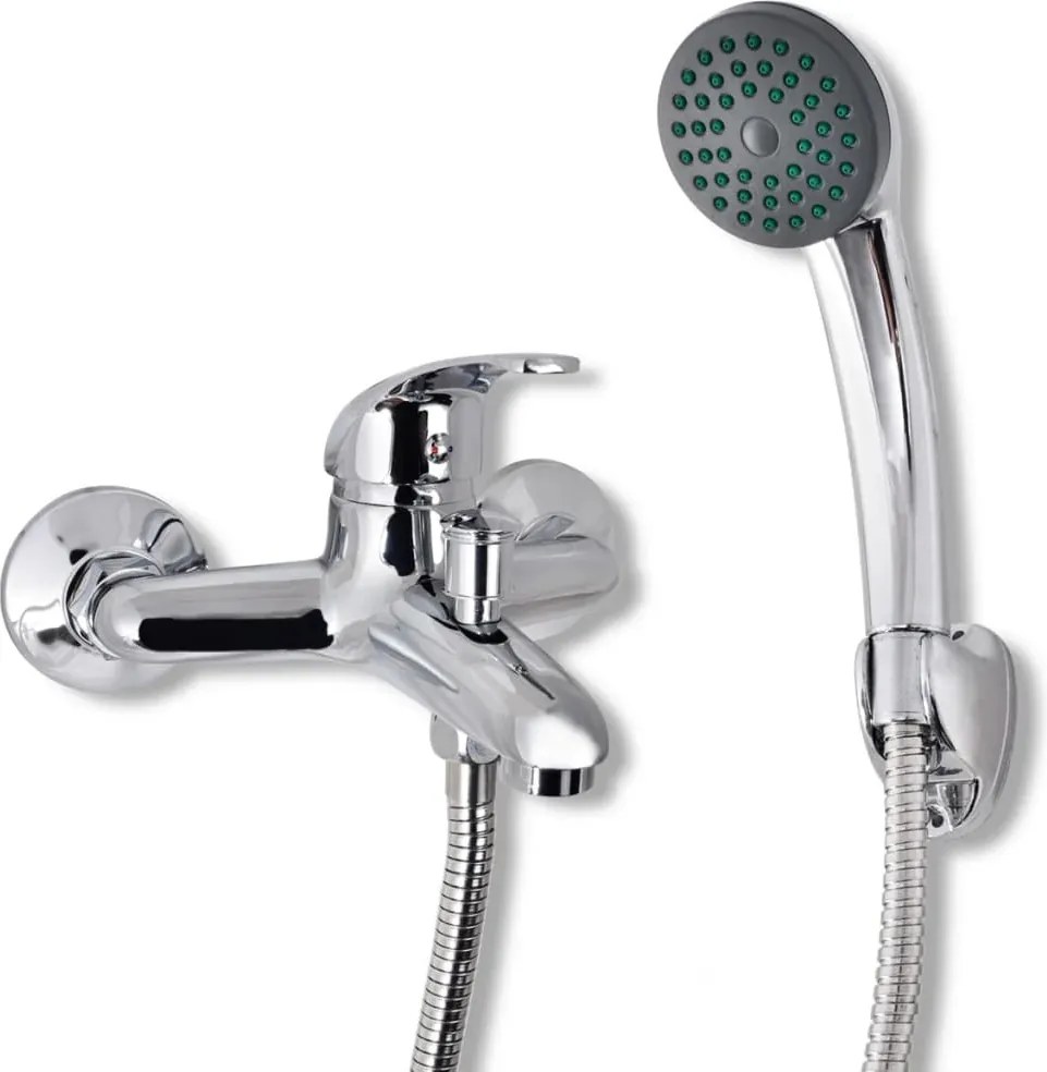 EuroStandard ECOLINE kádtöltő csaptelep - zuhanyszettel - fix falitartóval - KRÓM