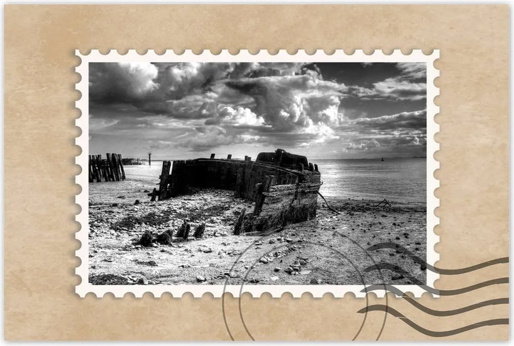 Poszterek 60x40 Fekete-fehér hajó fotó