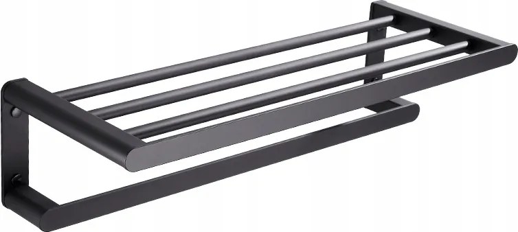 Törölközőtartó akasztóval 50 cm fekete