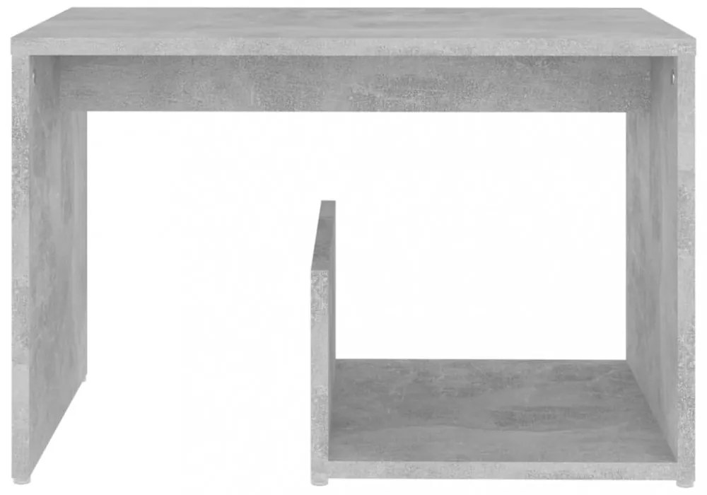 betonszürke szerelt fa kisasztal 59 x 36 x 38 cm