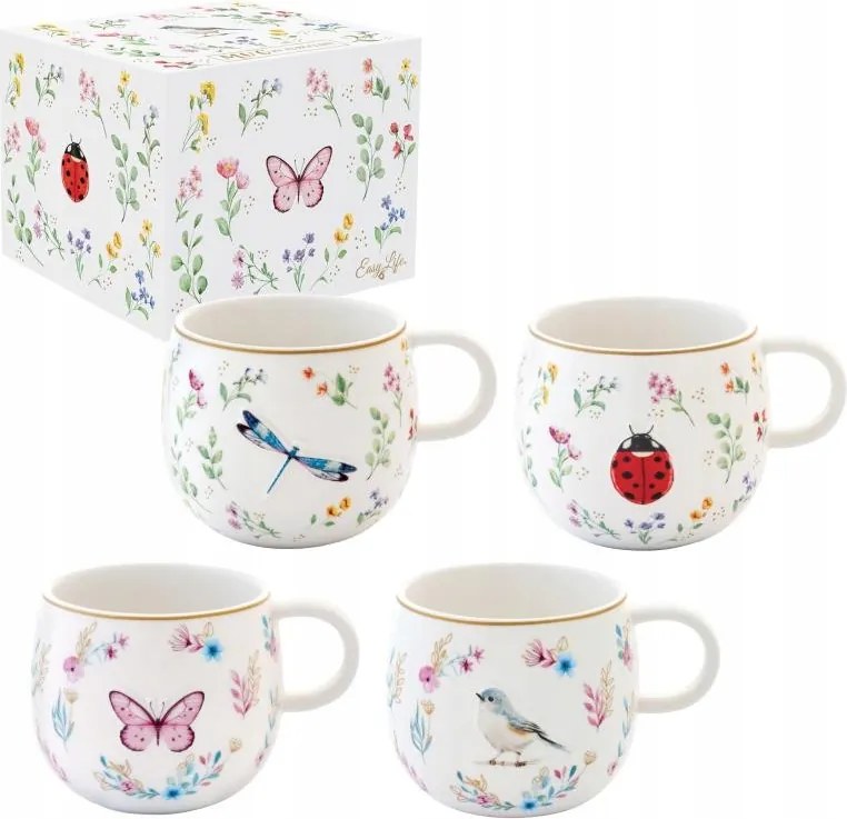 Porcelán bögre 400 ml Elegáns Tavaszi bögre tökéletes ajándék