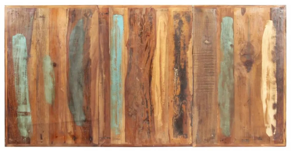 tömör újrahasznosított fa étkezőasztal 180 x 90 x 76 cm