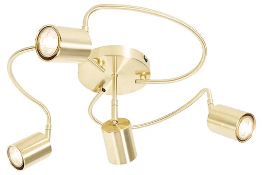 Modern mennyezeti spotlámpa sárgaréz állítható 4-lámpás - Java