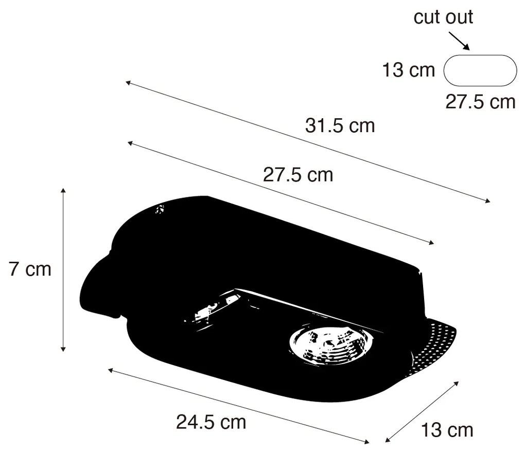 Kerek beépíthető spotlámpa fehér GU10 70 mm 2-fényes - Hubs