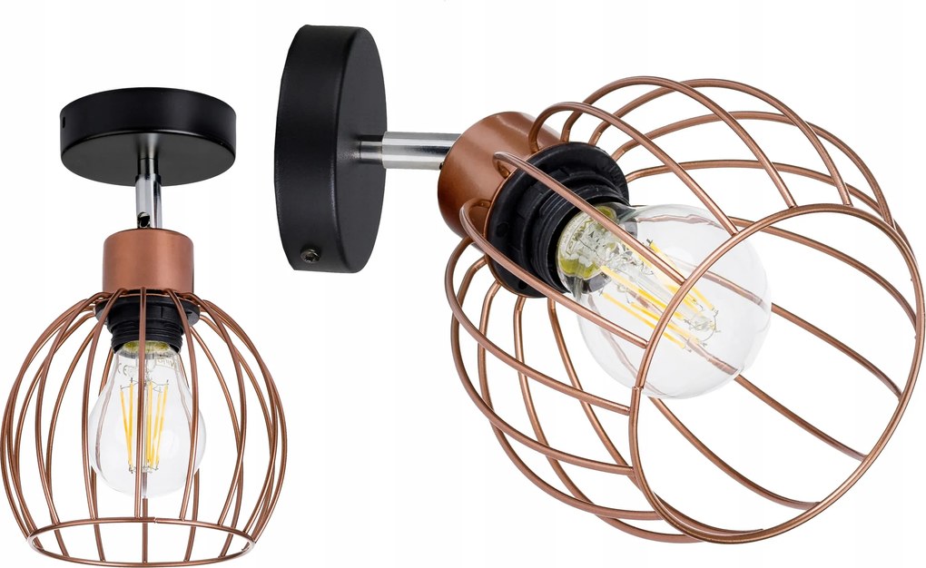 fali lámpa állítható loft drót gömb 1