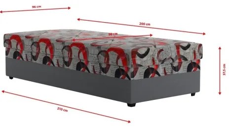 Kárpitozott heverő tárolóval ESTEL 90x200 cm szürke