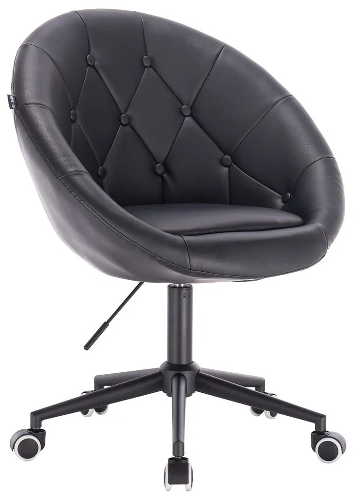 HC8516K Fekete modern műbőr szék fekete lábbal