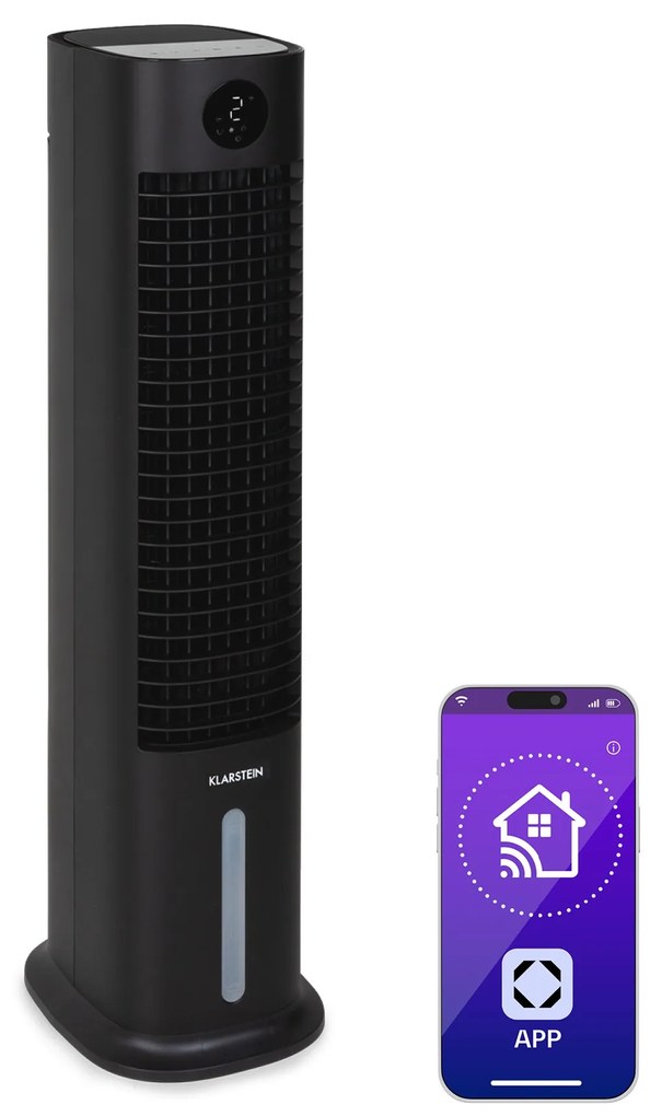Klarstein Skytower Grand Smart, léghűtő, 80 W, 480 m³ / h, 8 liter, hordozható