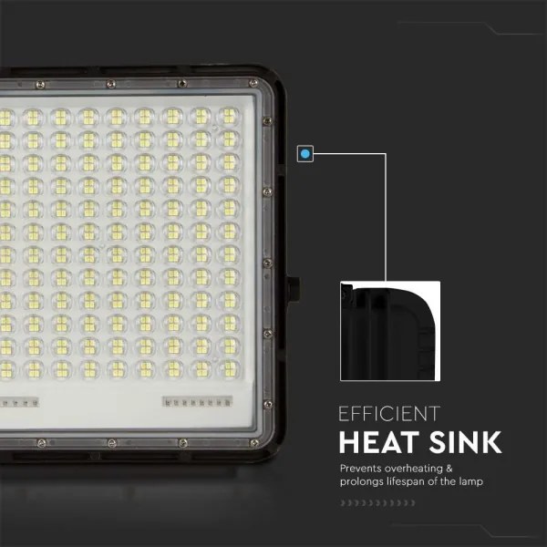 LED Kültéri napelemes reflektor LED/30W/3,2V 6400K fekete + + távirányító
