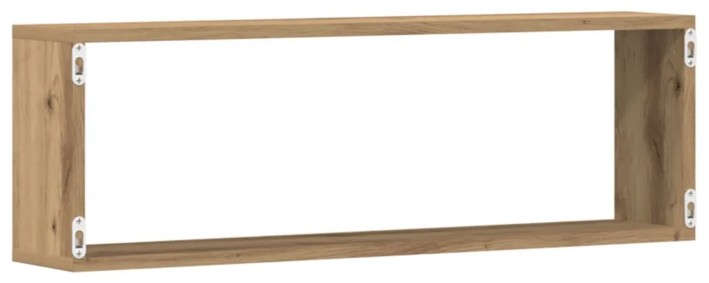 Falipolc 2 db Kézműves tölgy 80x15x26 cm Műanyag