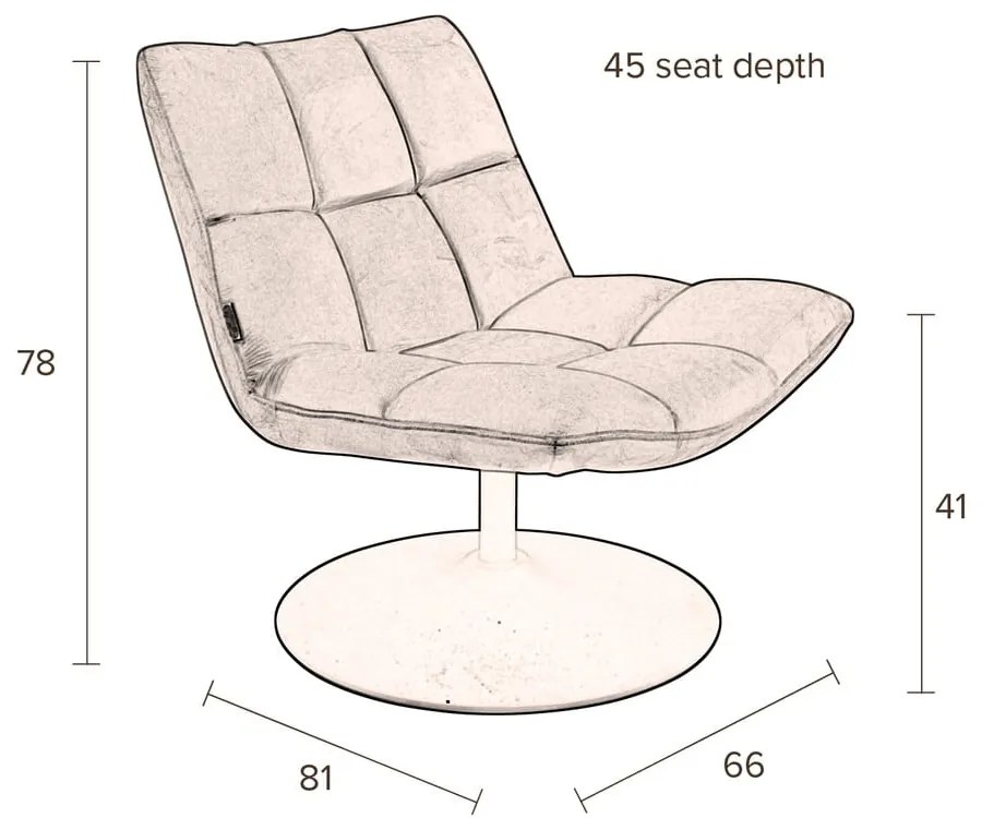 Mustársárga bársony fotel Bar – Dutchbone