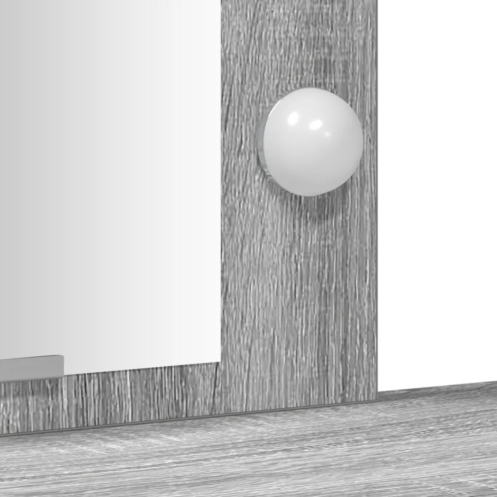 LED-es sminktükör Szürke Sonoma 102x33x135 cm