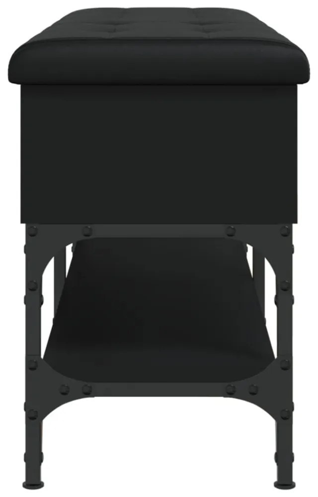 fekete szerelt fa cipőtároló pad 102 x 32 x 45 cm