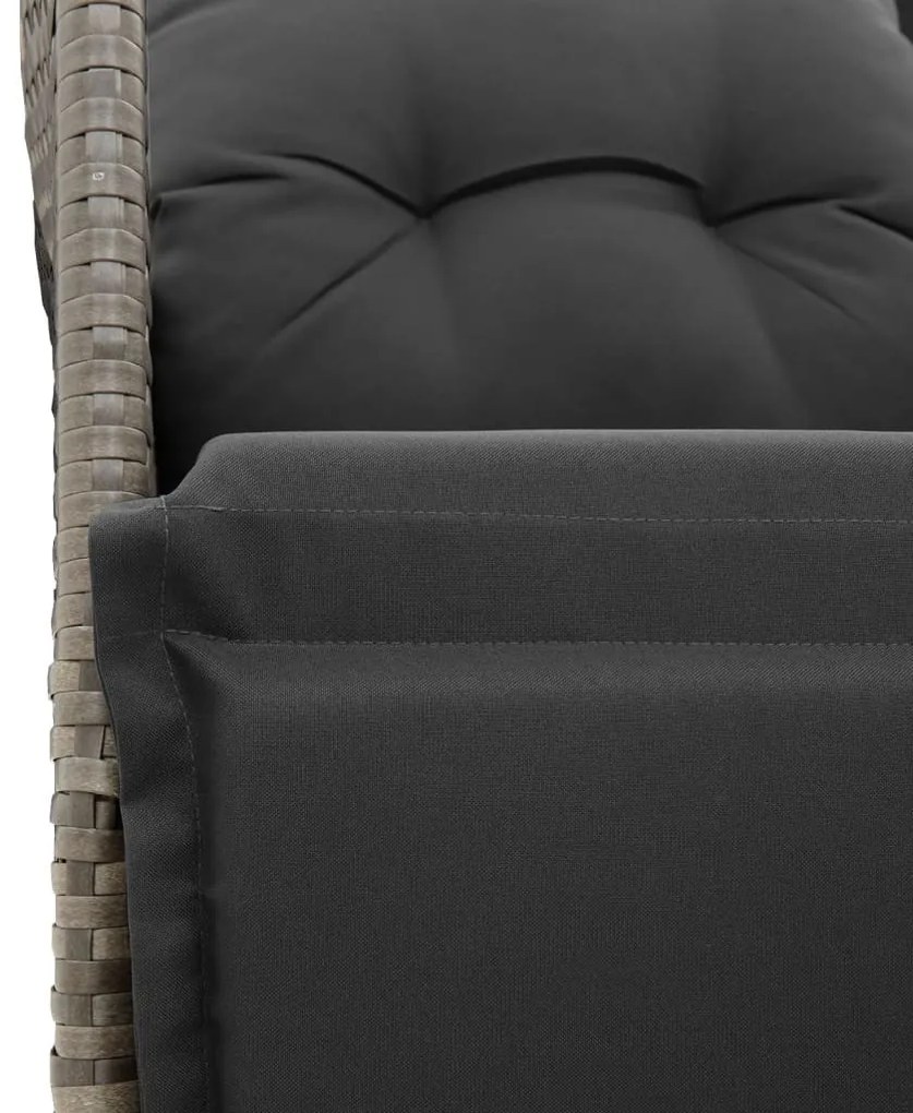 vidaXL 9 részes szürke polyrattan kerti bisztrógarnitúra párnákkal