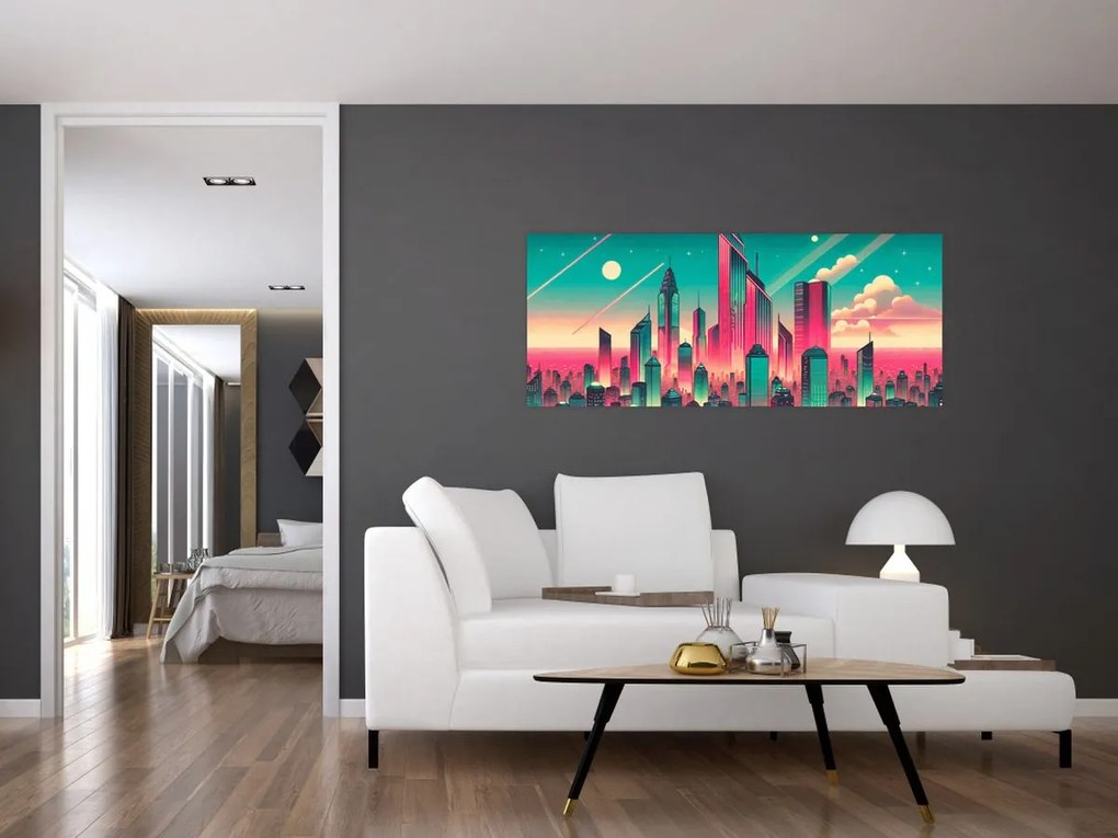 Kép – Nagyváros pop-art stílusban (120x50 cm)