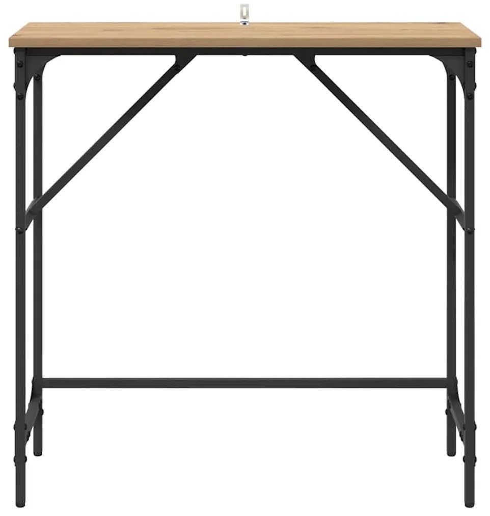 Konzolasztal kézműves tölgy 75 x 32 x 75 cm Faanyag