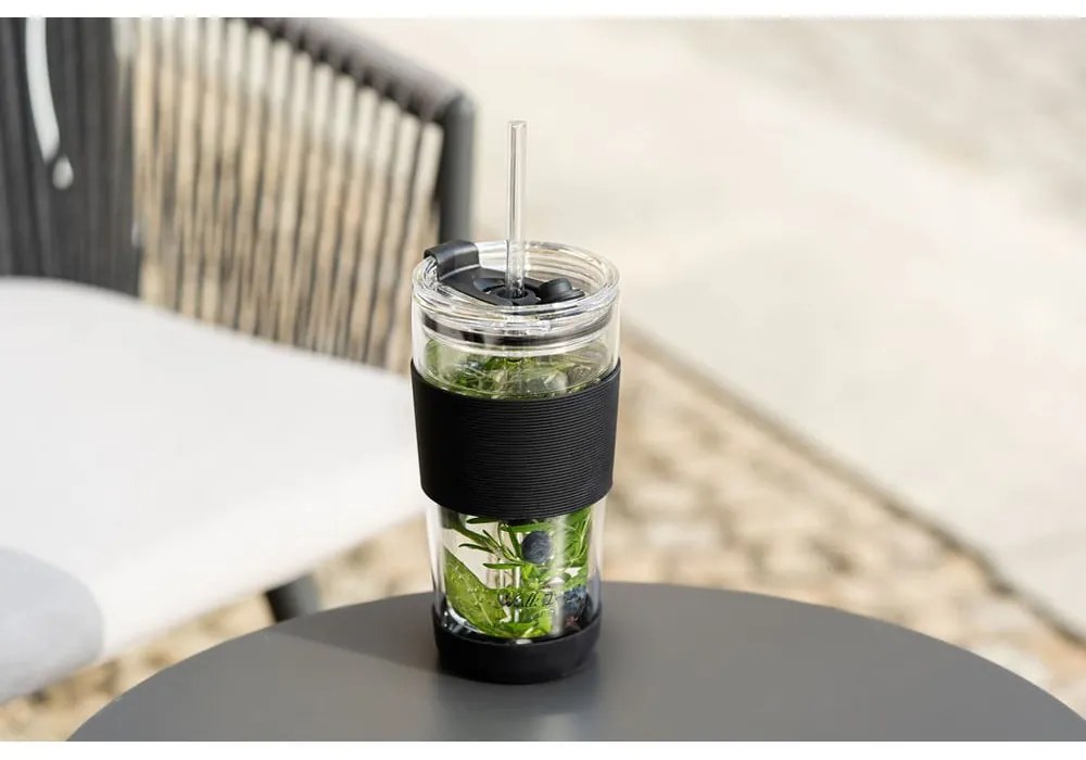 Fekete termobögre 600 ml Fuori – Vialli Design