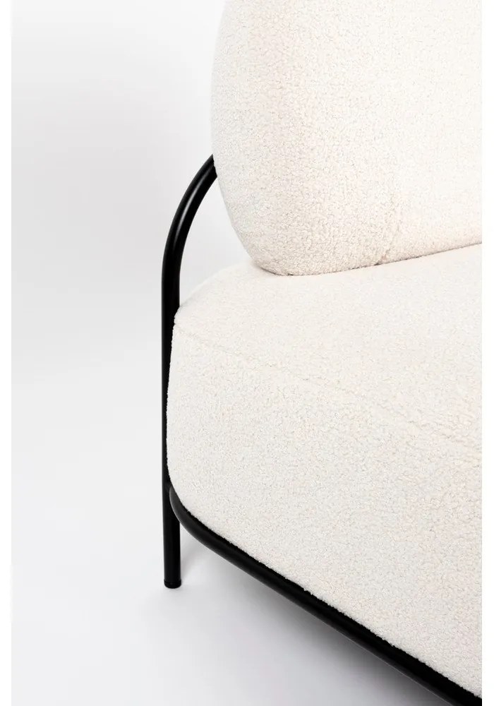 Krémszínű buklé kanapé 125 cm Polly – White Label