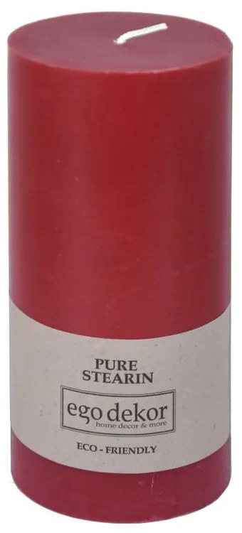 Friendly piros gyertya, égési idő 50 óra - Rustic candles by Ego dekor