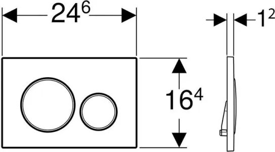 Geberit 115.882.DW.1 - Sigma20 öblítőnyomólap 24,6x16,4 cm fekete
