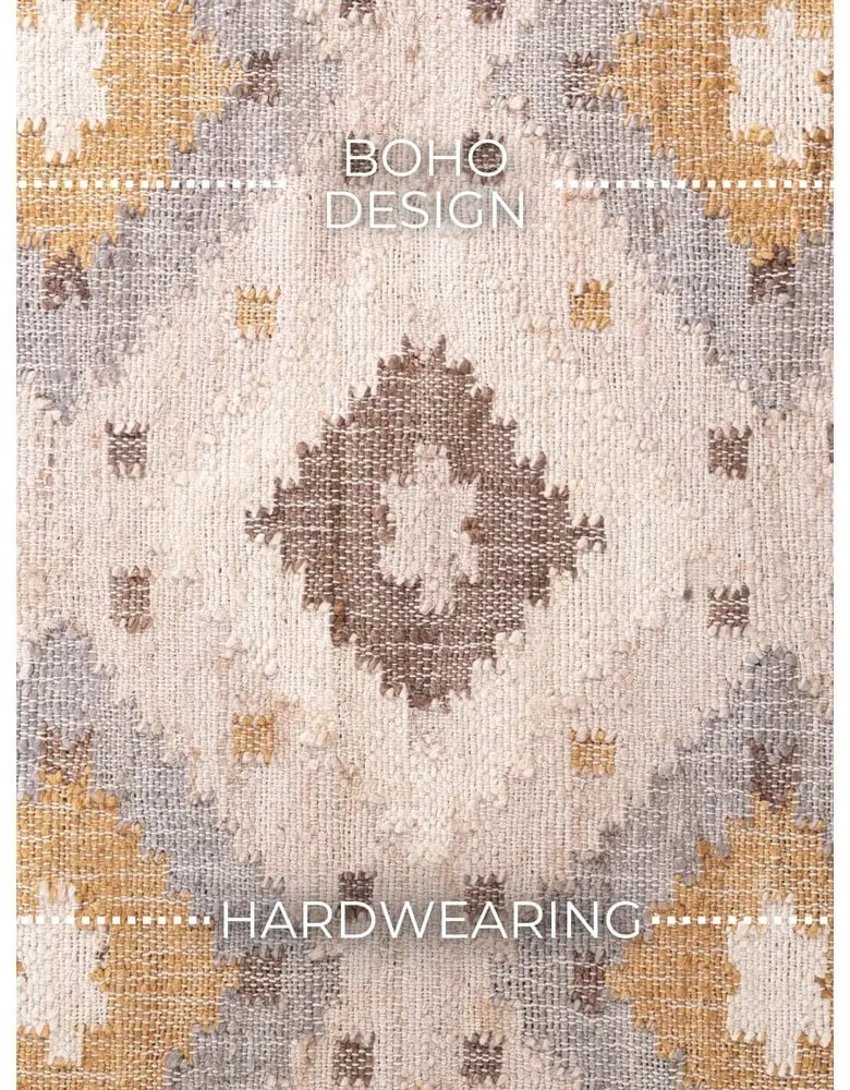 Krémszínű kézi szövésű juta szőnyeg 200x300 cm Roya Imani – Elle Decoration