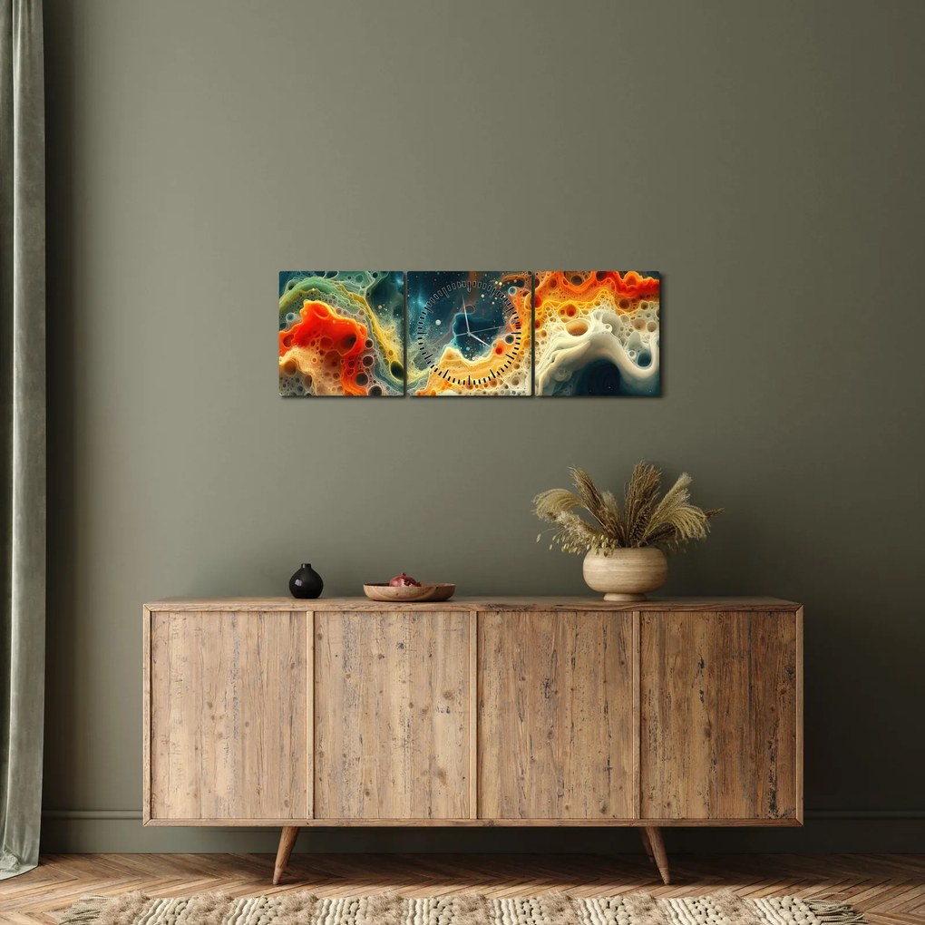 Kép - Modern absztrakció (órával) (90x30 cm)