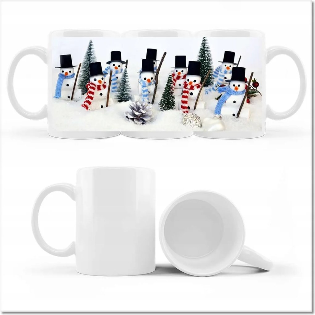 Bögre fényképpel Hóemberek tél