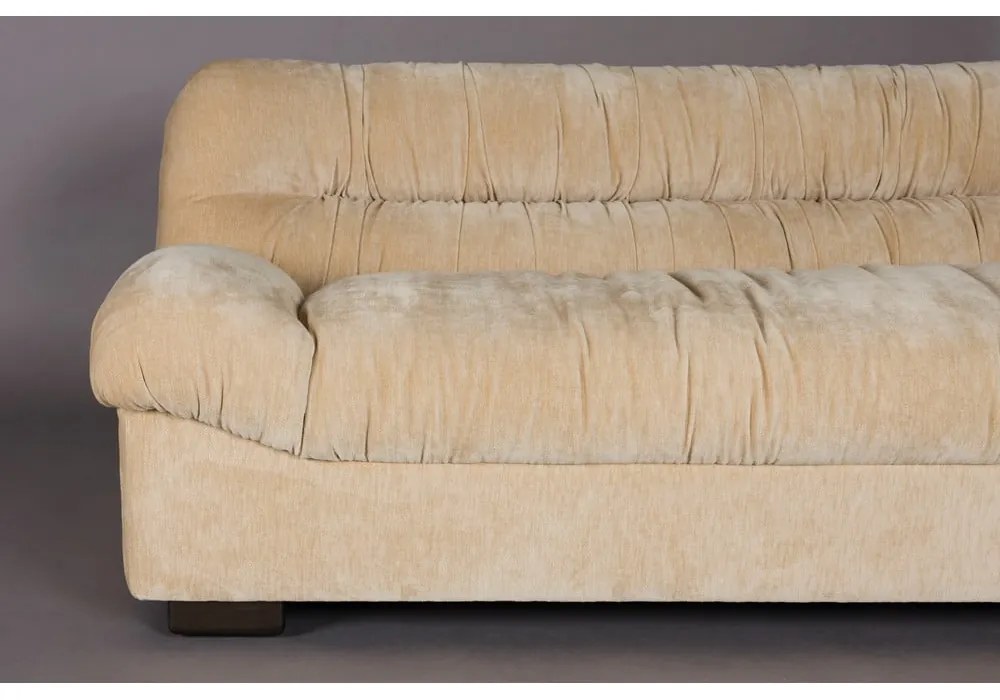Bézs bársony kanapé 214 cm Douglas – Dutchbone