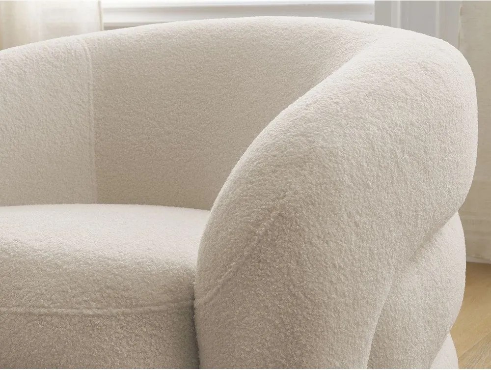 Bézs forgó buklé fotel Elina – Bobochic Paris