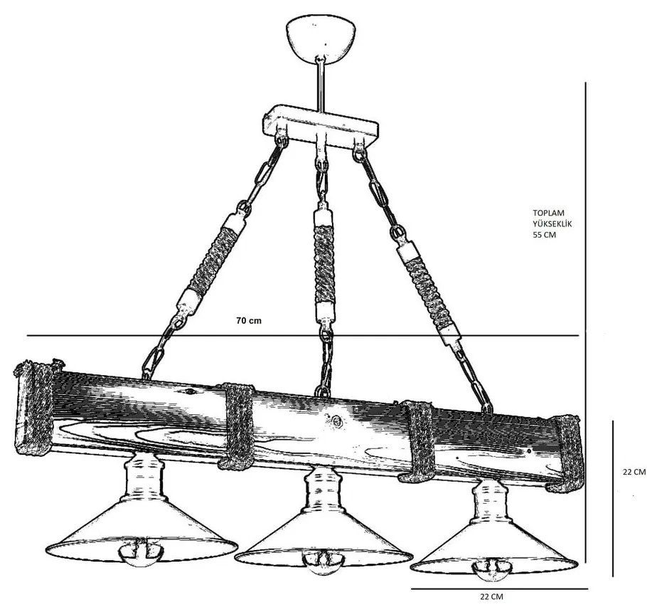 Világosbarna függőlámpa fém búrával Kütük Yanık – Opviq lights