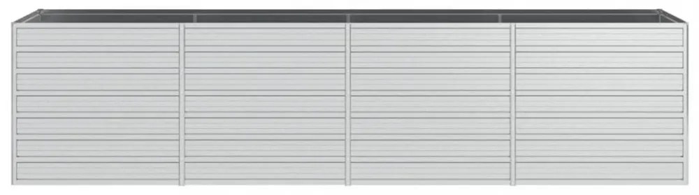 ezüstszínű horganyzott acél kerti magaságyás 320 x 80 x 77 cm