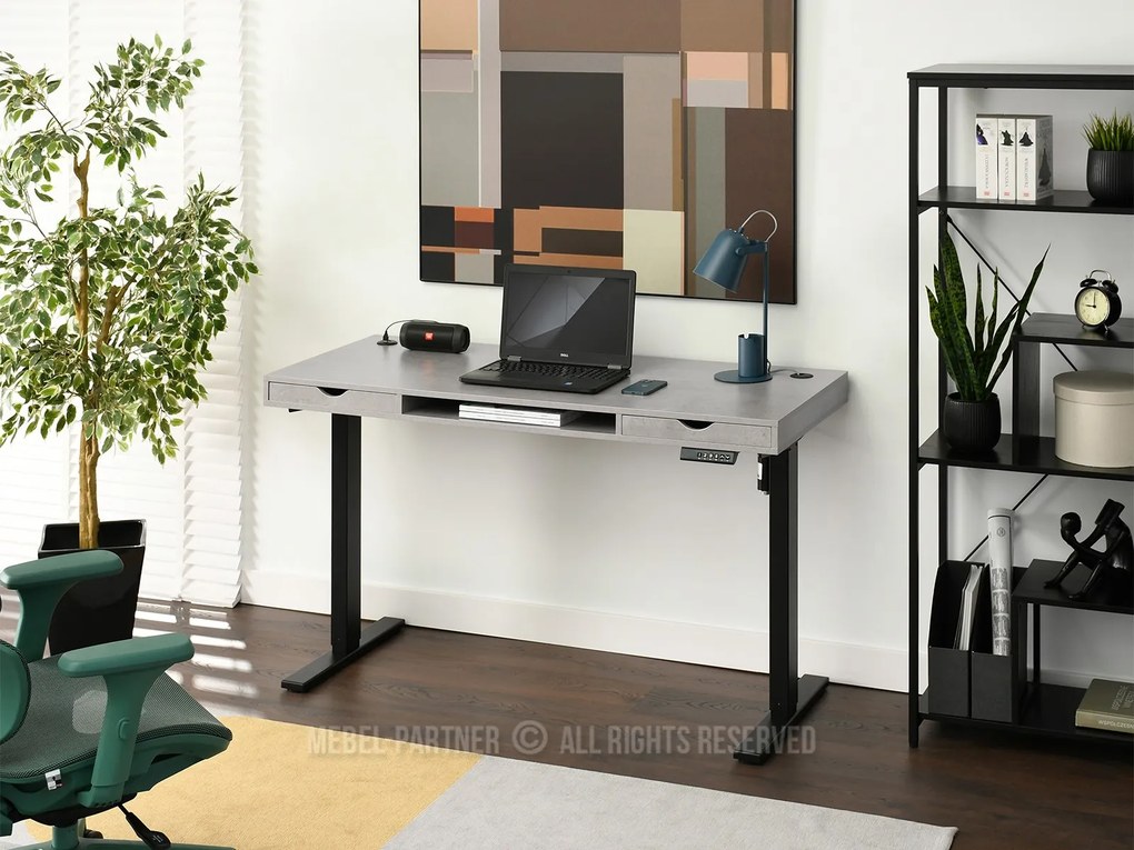 PC asztal Osto 140 (beton + fekete). 1109835