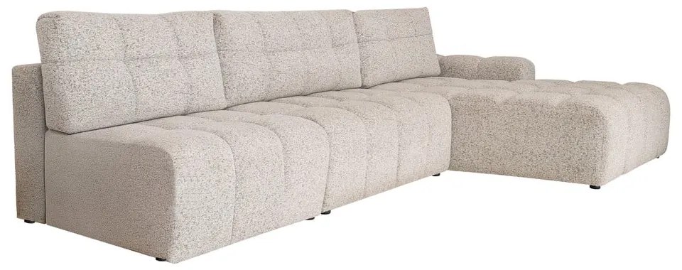 Bézs kinyitható tárolóhelyes moduláris sarokkanapé (jobb oldali) Lulu – Miuform