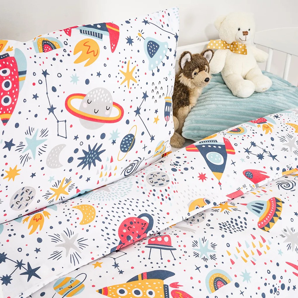 4Home Cosmic Adventure gyerek pamut ágyneműhuzat, 100 x 135 cm, 40 x 60 cm