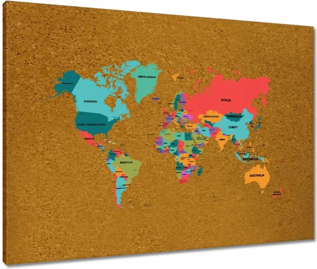 Festmények 80x60 Világtérkép lengyelül