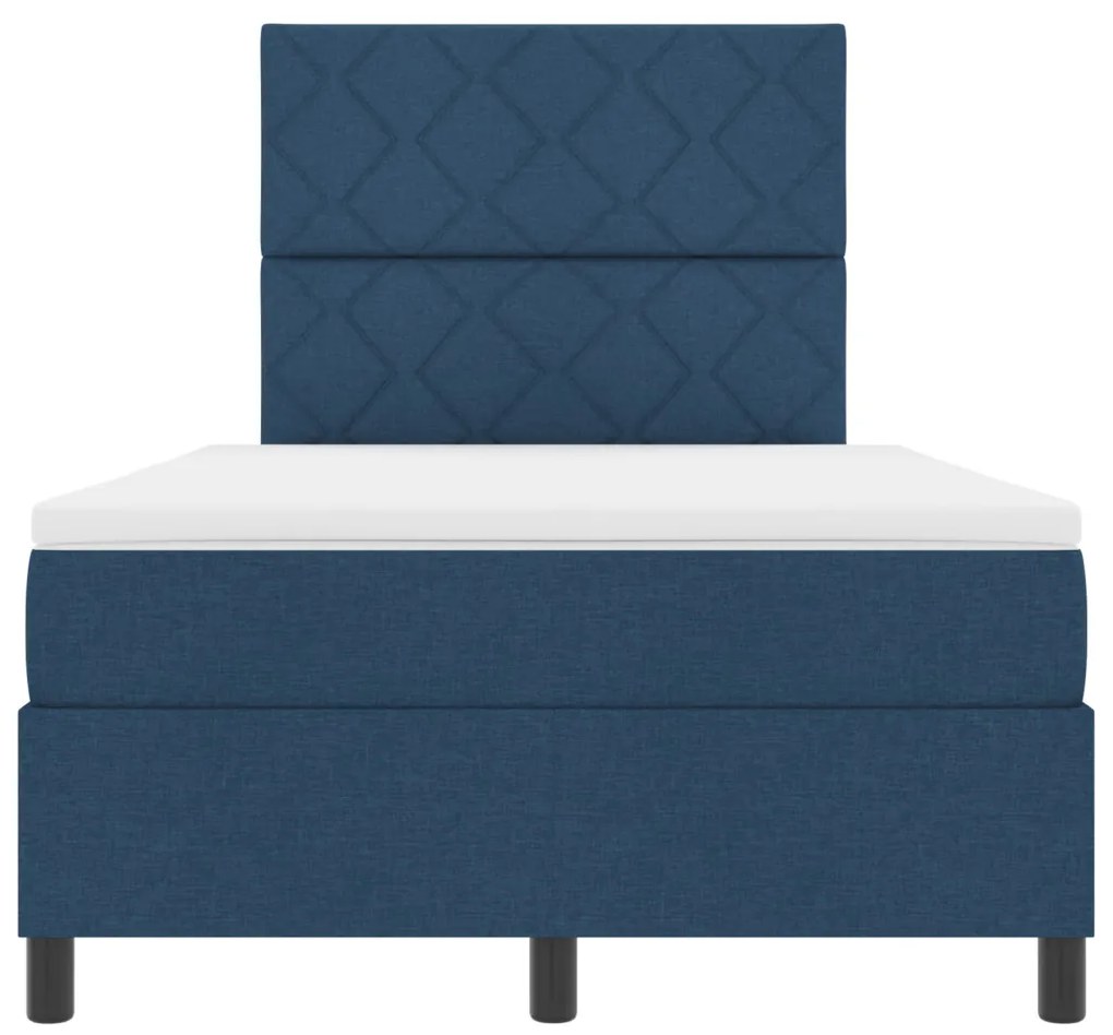 Boxspring Ágy Matraccal Kék Kisméretű Dupla Szövet