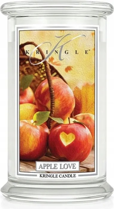 Apple Love Kringle Candle nagy gyertya két kanóccal (624g)