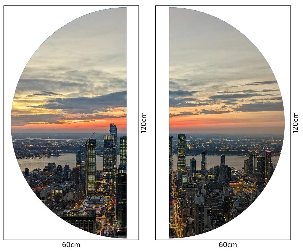PIPPER. Textil kör alakú falmatrica "New York" Méret: 120cm