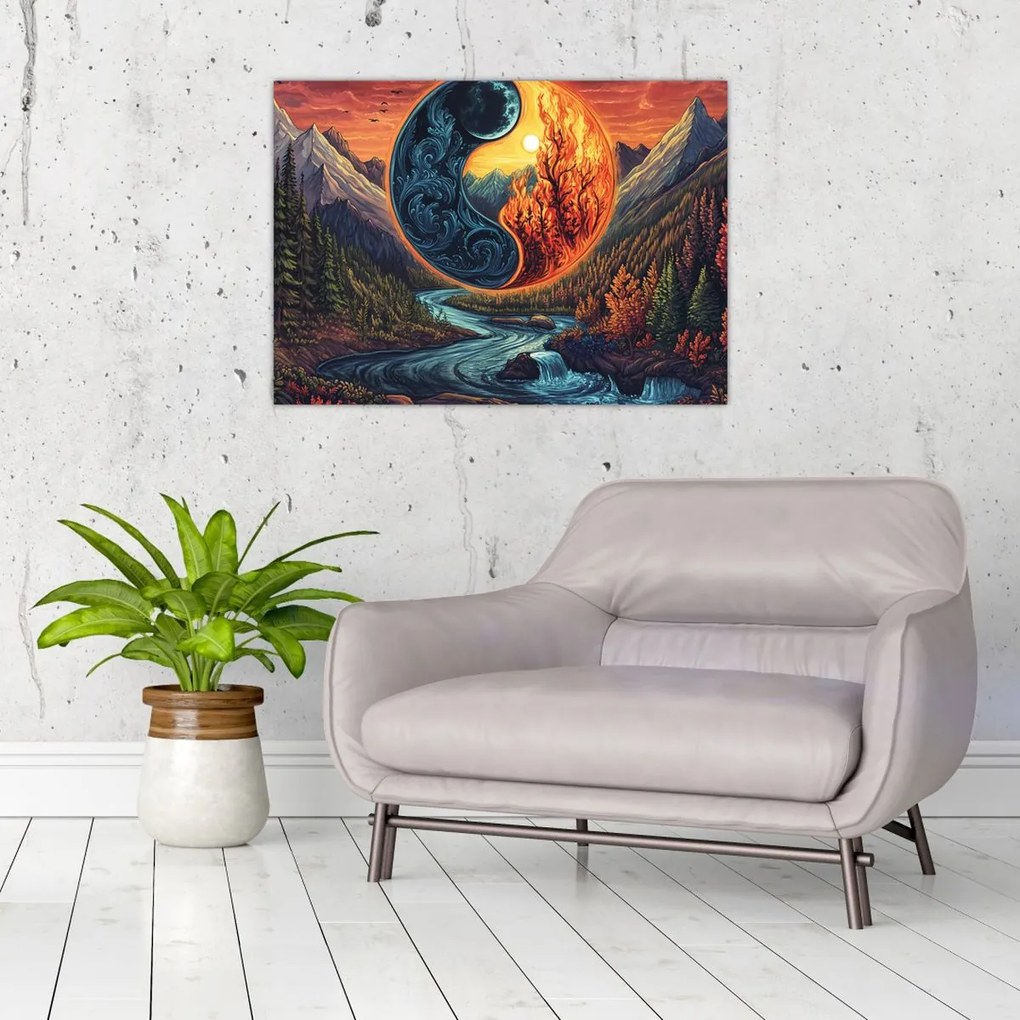 Üveg kép - Elemi erők (70x50 cm)