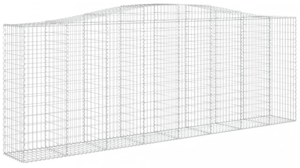 vidaXL 7 db íves horganyzott vas gabion kosár 400x50x140/160 cm