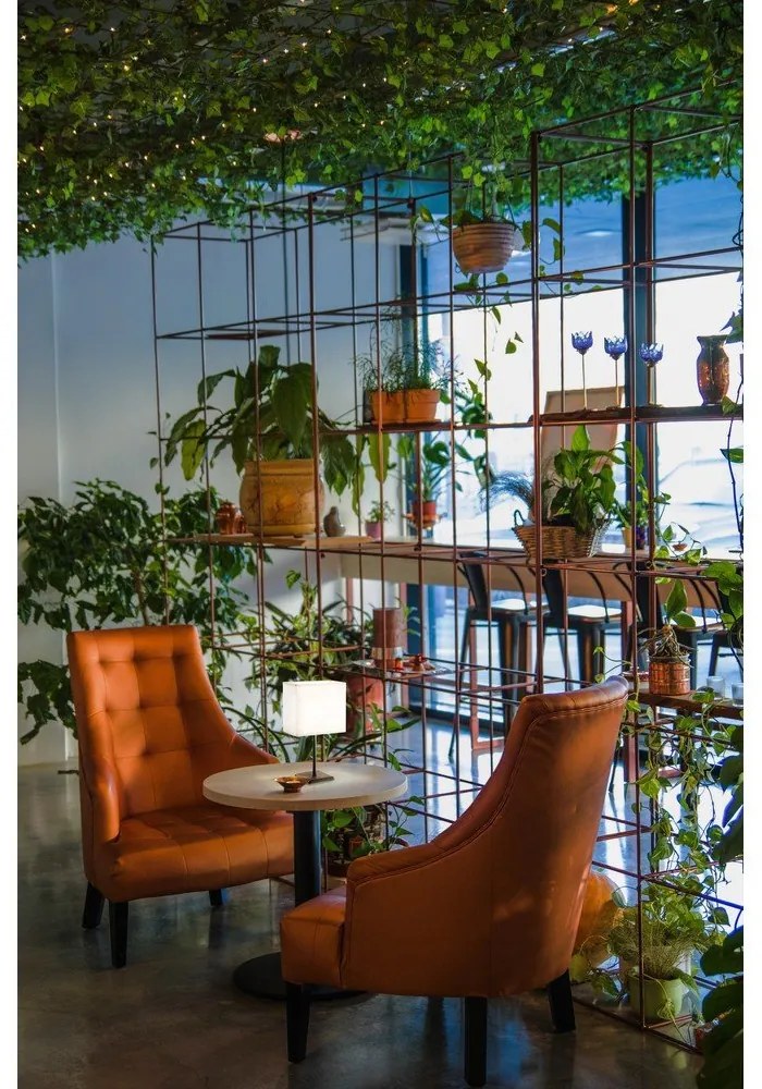 Fekete-fehér asztali lámpa textil búrával (magasság 30 cm) Lela – Fischer & Honsel