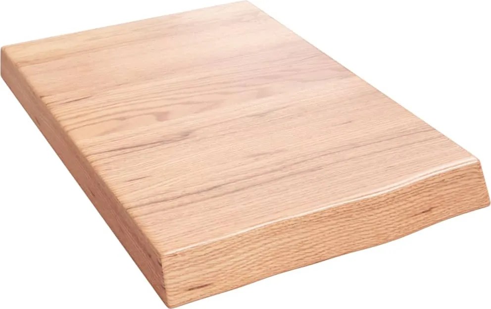 vidaXL világosbarna kezelt tömör fa fürdőszobai pult 40x60x(2-6) cm