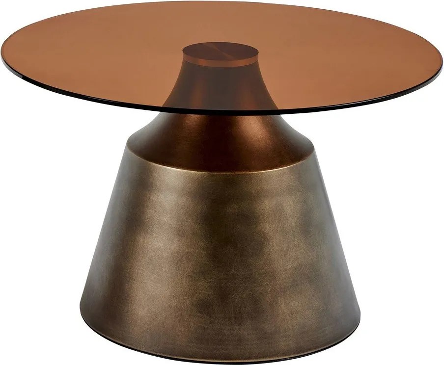 Barna acél kerek dohányzóasztal ø 70 cm Dunsley – Actona