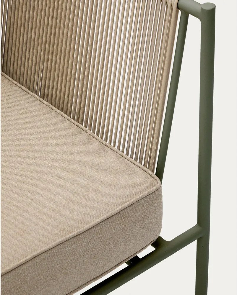 Zöld-bézs fém kerti fotel Zivia – Kave Home